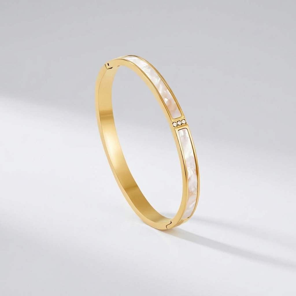 Sarah White & Gold Bangle
