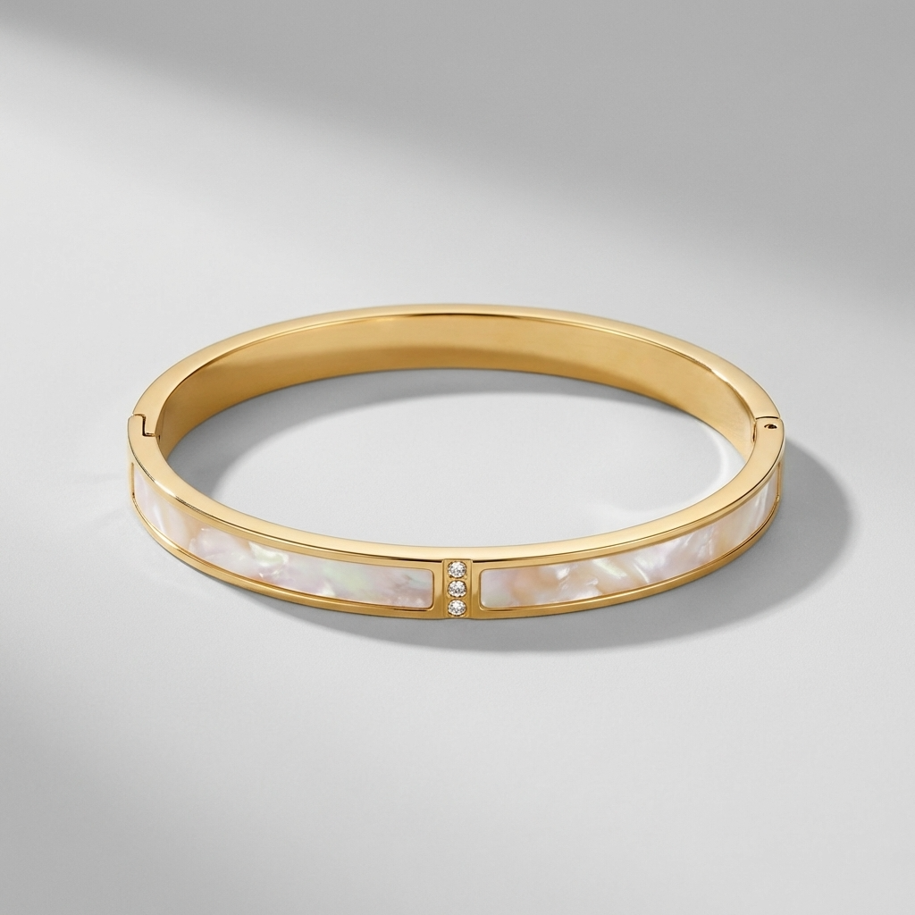 Sarah White & Gold Bangle