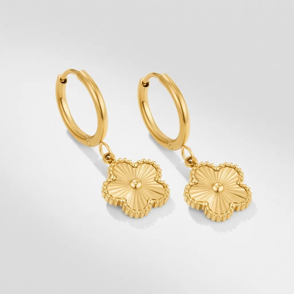 Rowena Flower Hoop Earrings