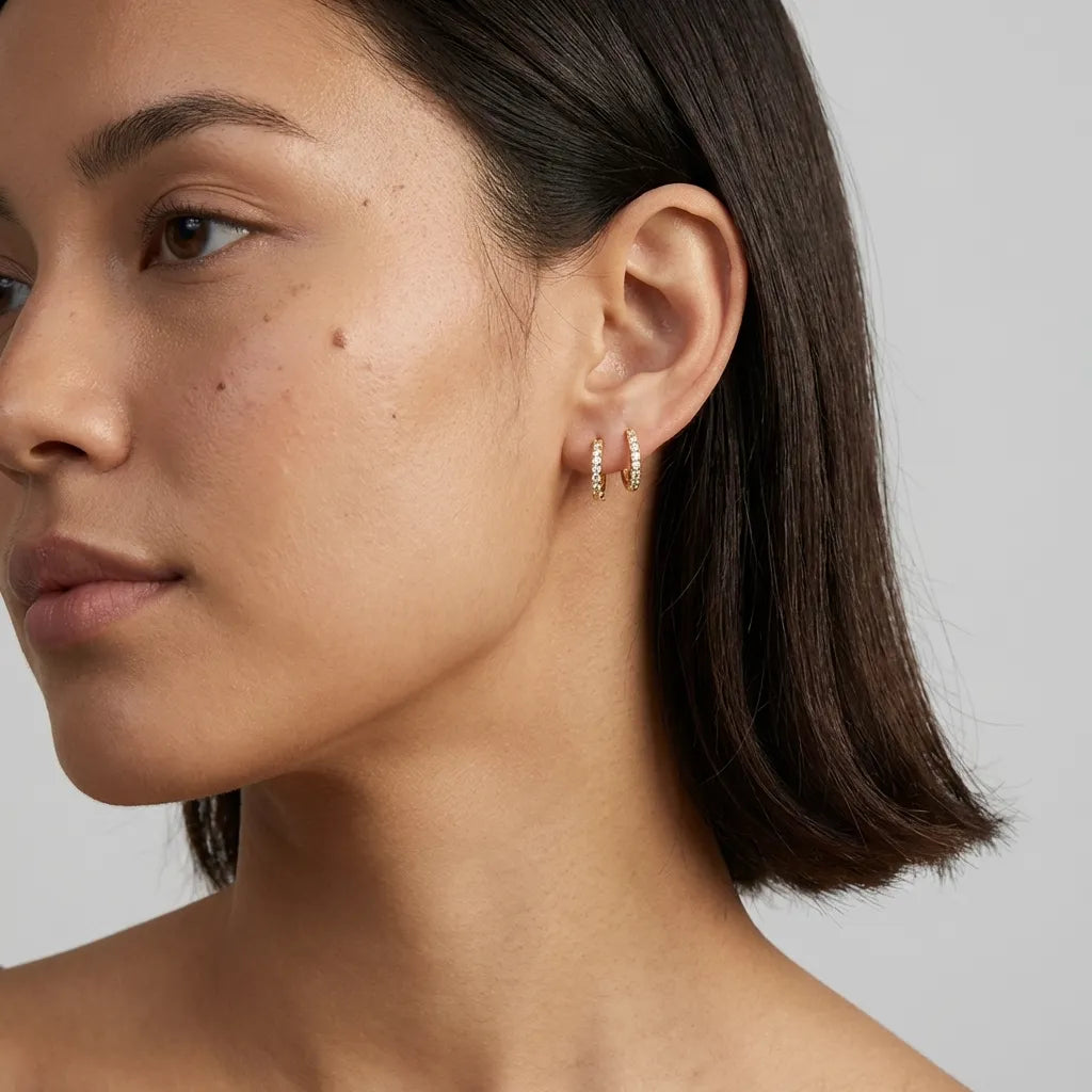 Alexandria Crystal Huggie Earrings