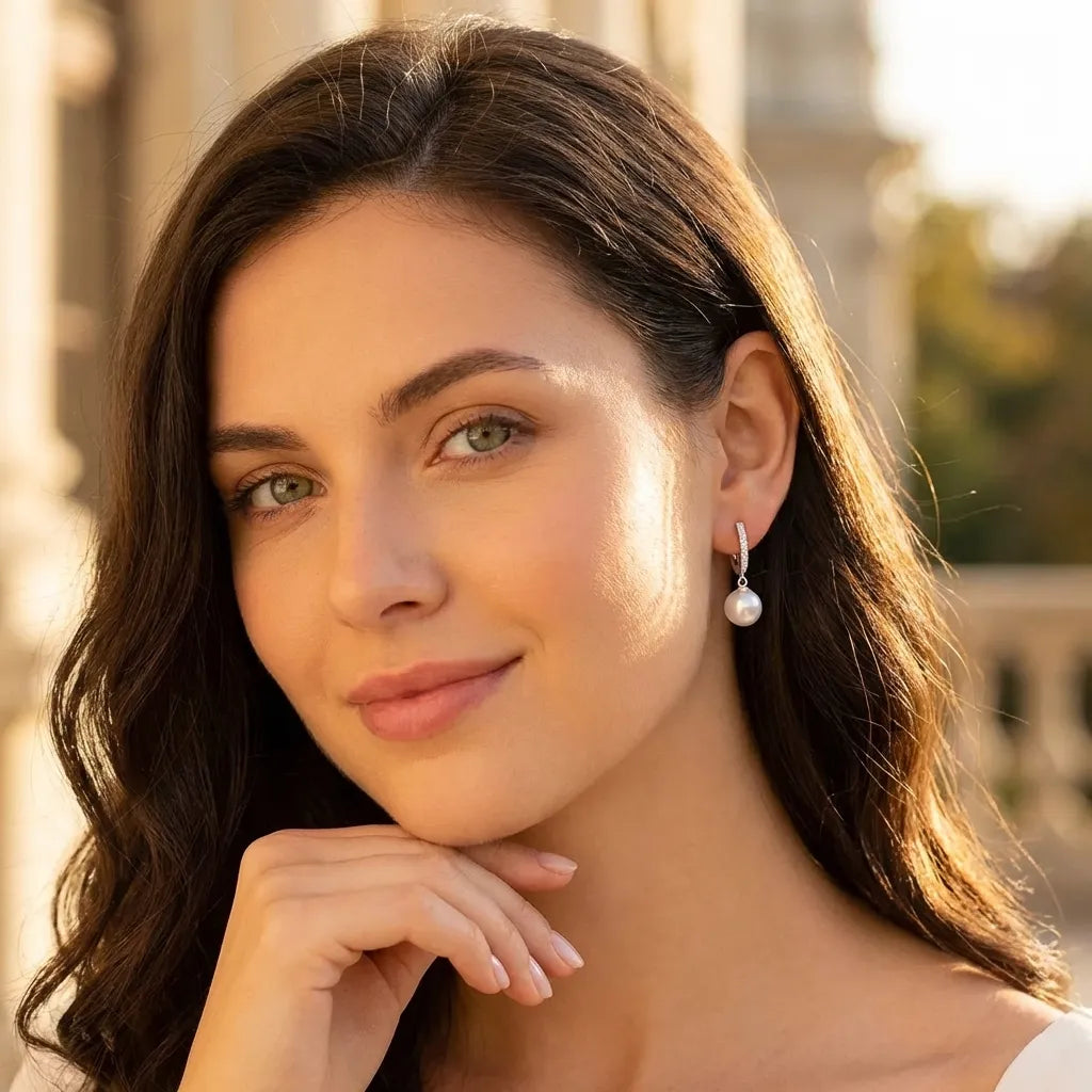 Anaïs Pavé Pearl Earrings