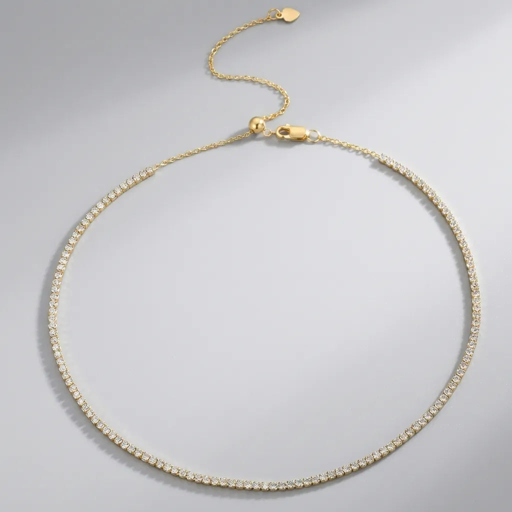 Emma Crystals Tennis Platinum Choker