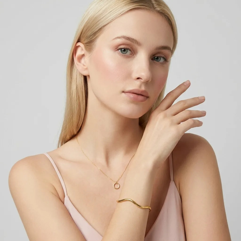 Lucinda Gold Wave Bangle