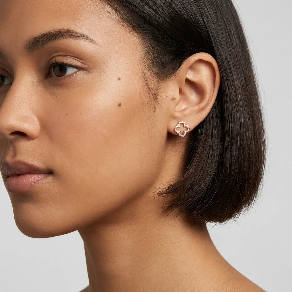 Daniella Crystal Clover Earrings