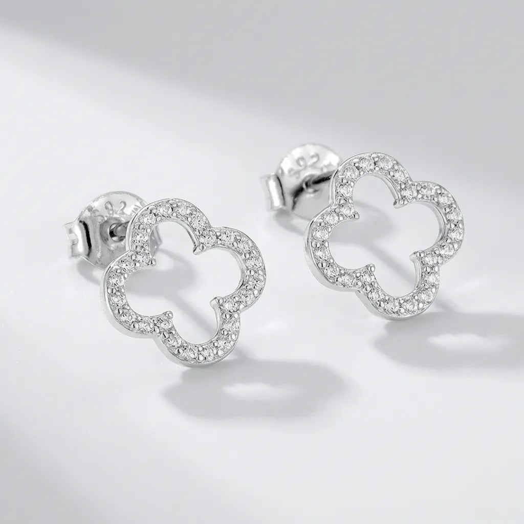 Daniella Crystal Clover Earrings