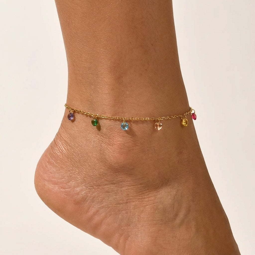 Élise Sparkle Charms Anklet