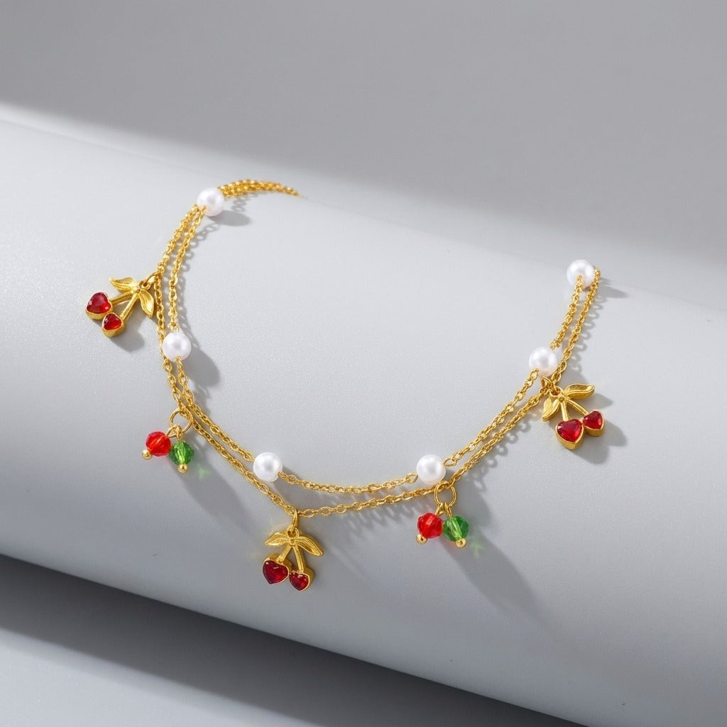 Élise Cherry Pearl Anklet