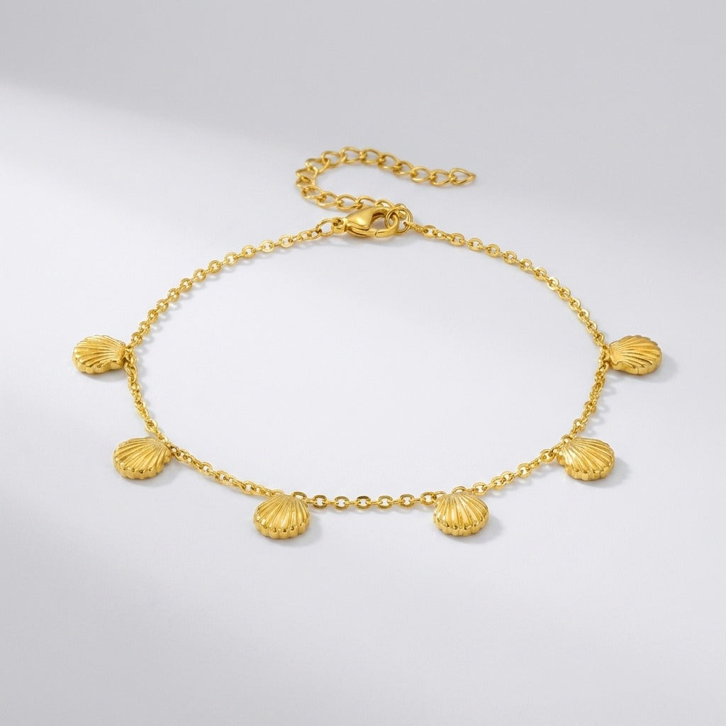 Olivia Gold Shell Anklet