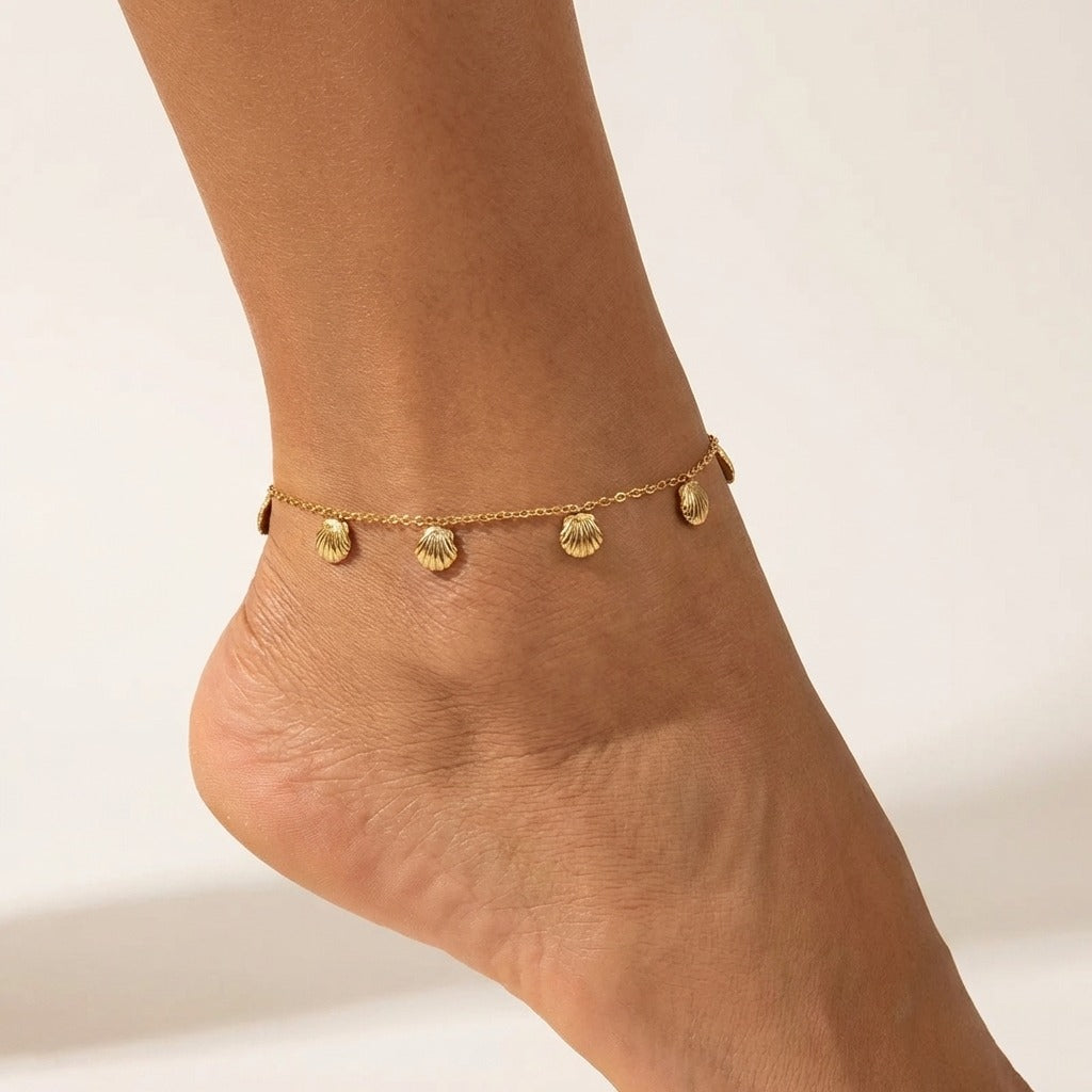 Olivia Gold Shell Anklet