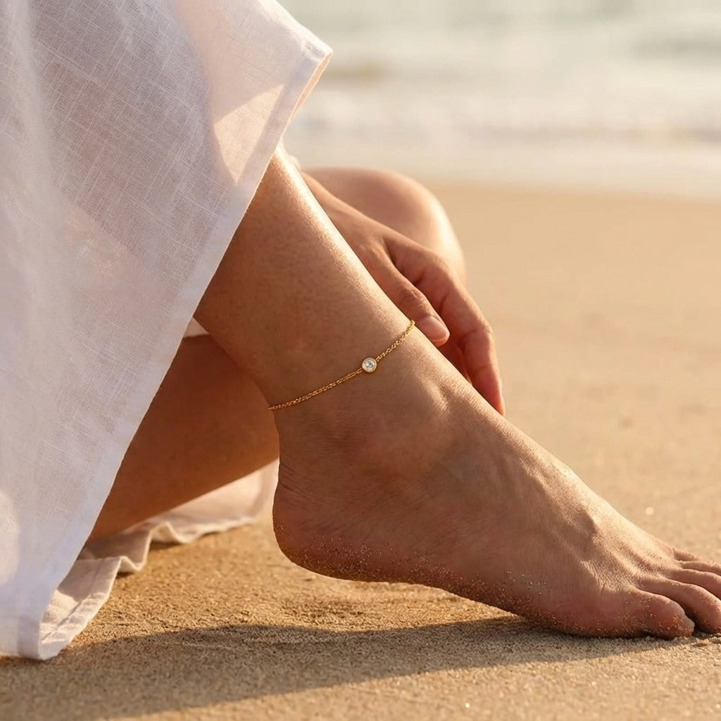 Emma Crystal Anklet