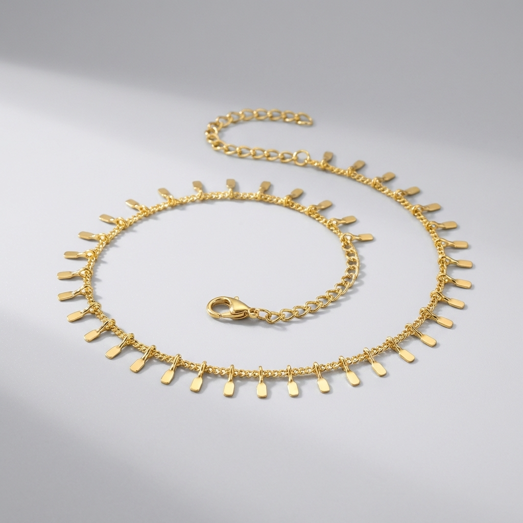 Aurélie Gold Tassel Anklet