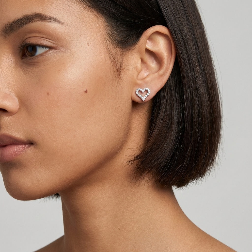 Daniella Crystal Heart Earrings