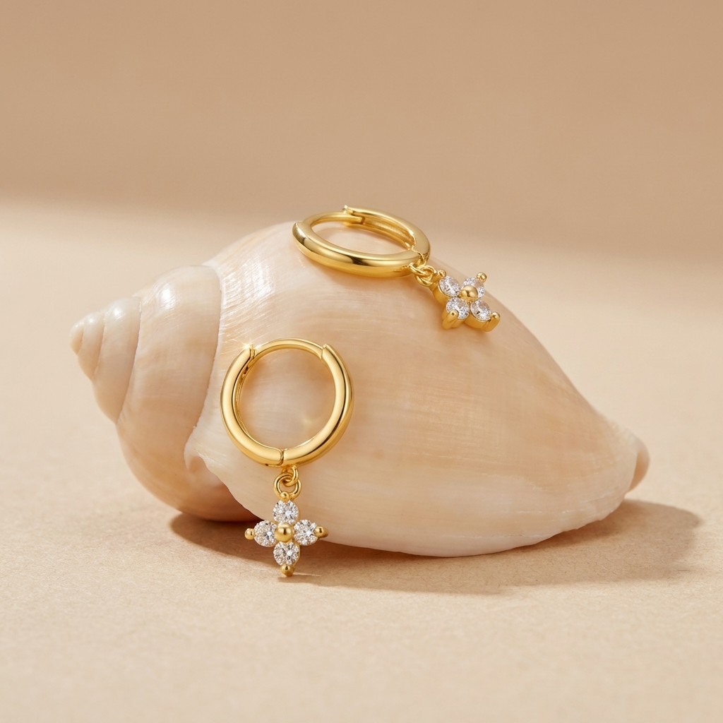 Emma Crystal Clover Earrings