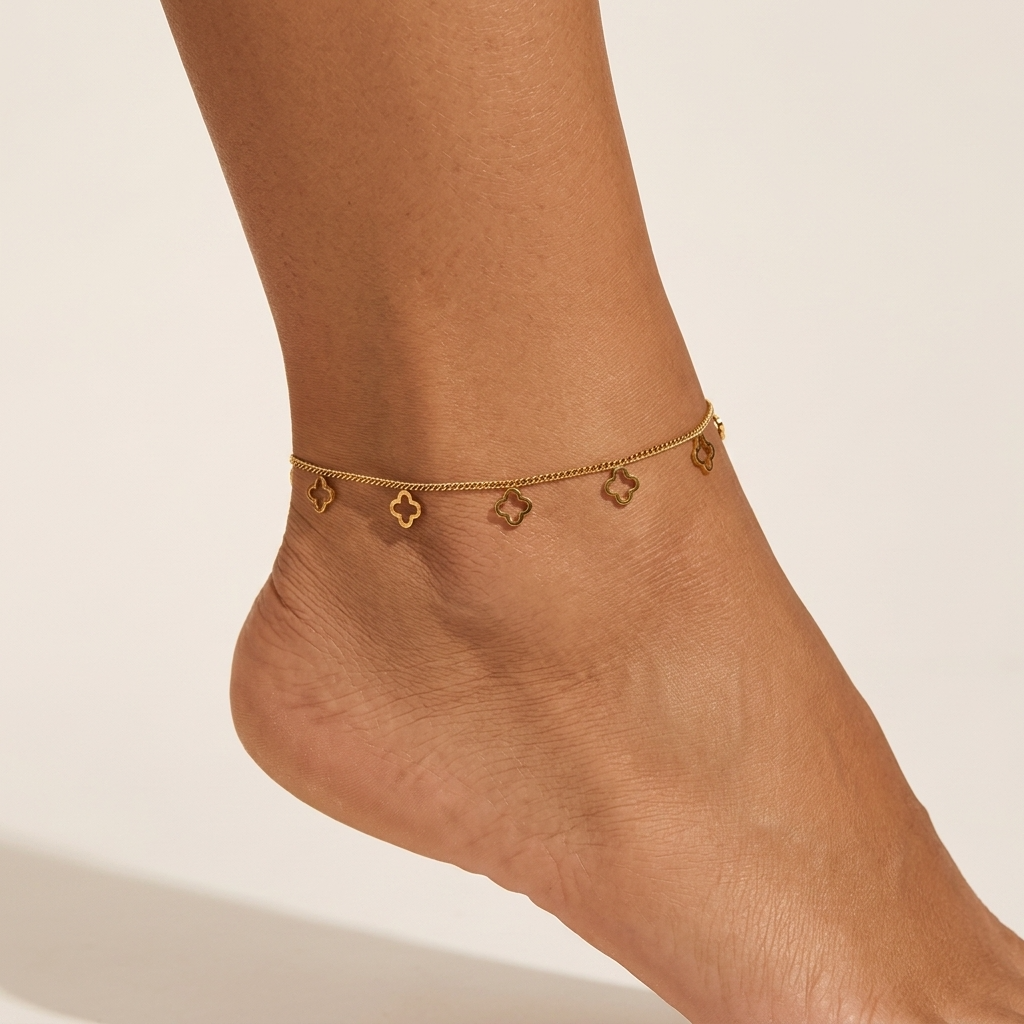 Eliana Clovers Charm Anklet