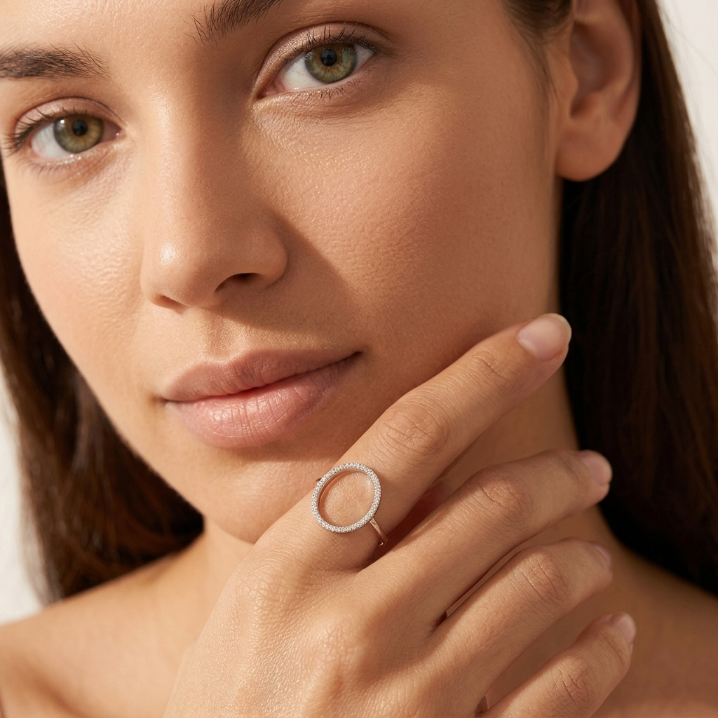 Luna Circle Silver Ring