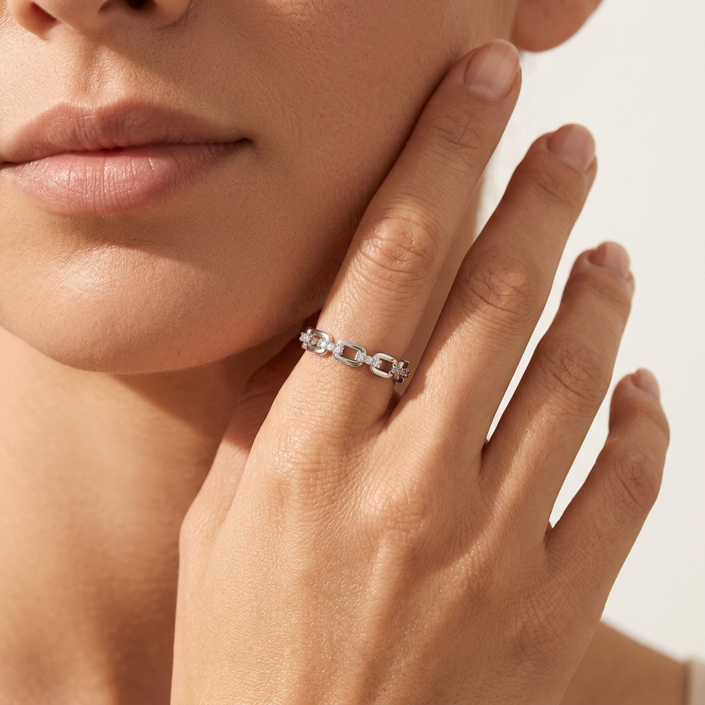 Ava Link Silver Ring