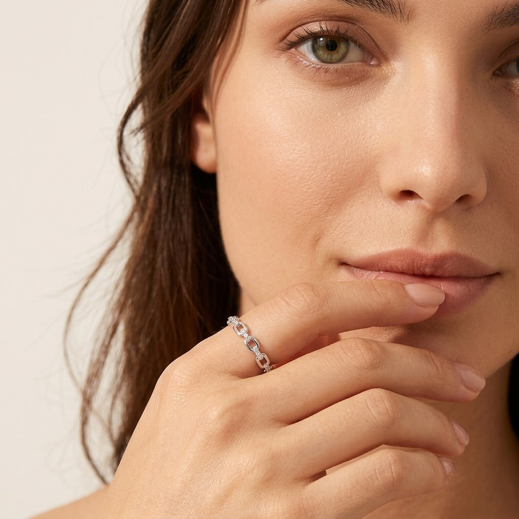 Ava Link Silver Ring