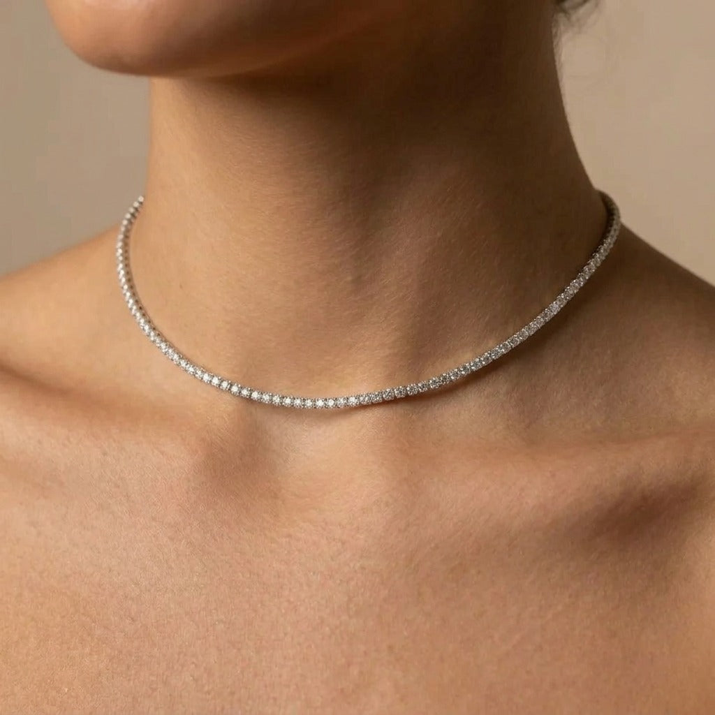 Emma Crystals Tennis Platinum Choker