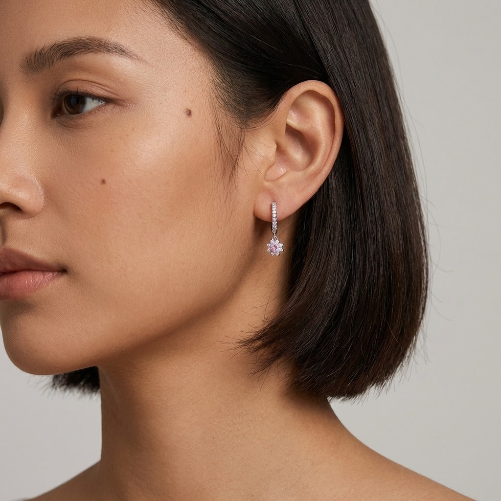 Élodie Rosé Crystal Hoops