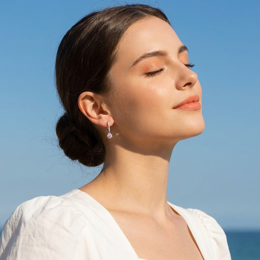 Élodie Rosé Crystal Hoops