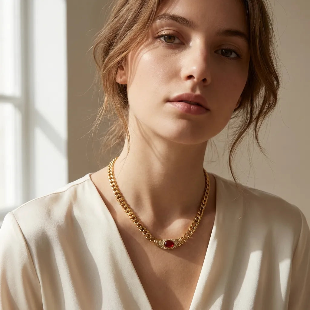 Lora Vintage Gold Necklace