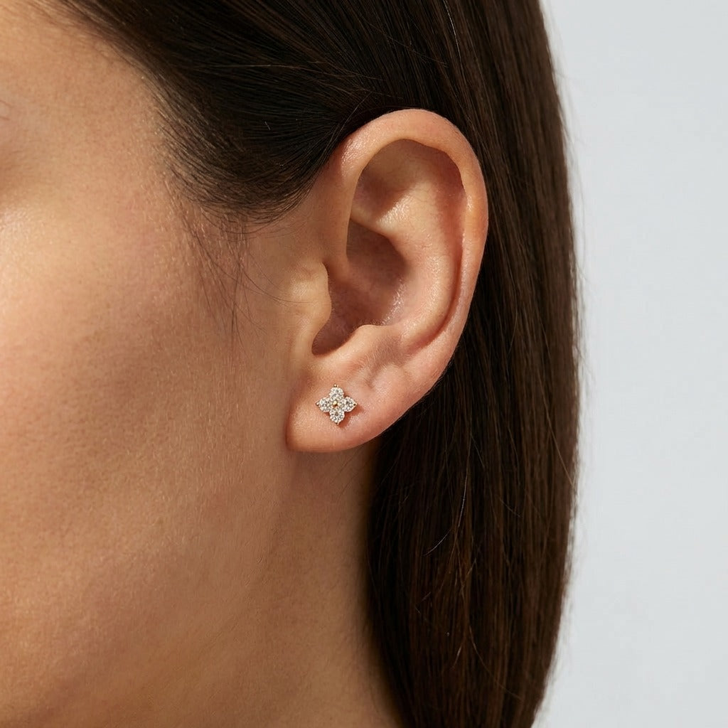 Emma Crystal Clover Studs