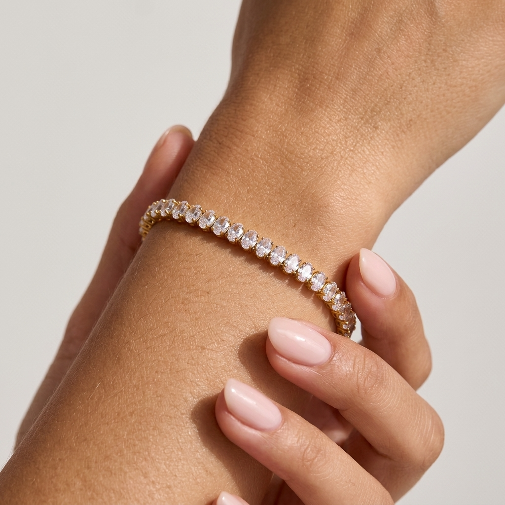 Lucienne Oval Zircon Tennis Bracelet