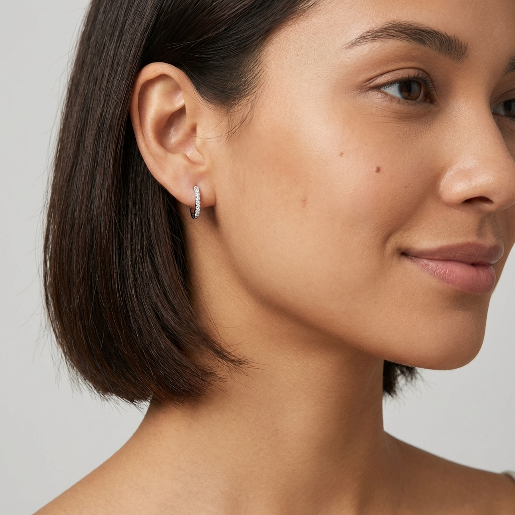 Olivia Pavé Silver Hoops