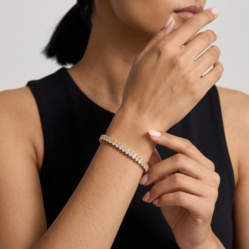 Lucienne Oval Zircon Tennis Bracelet