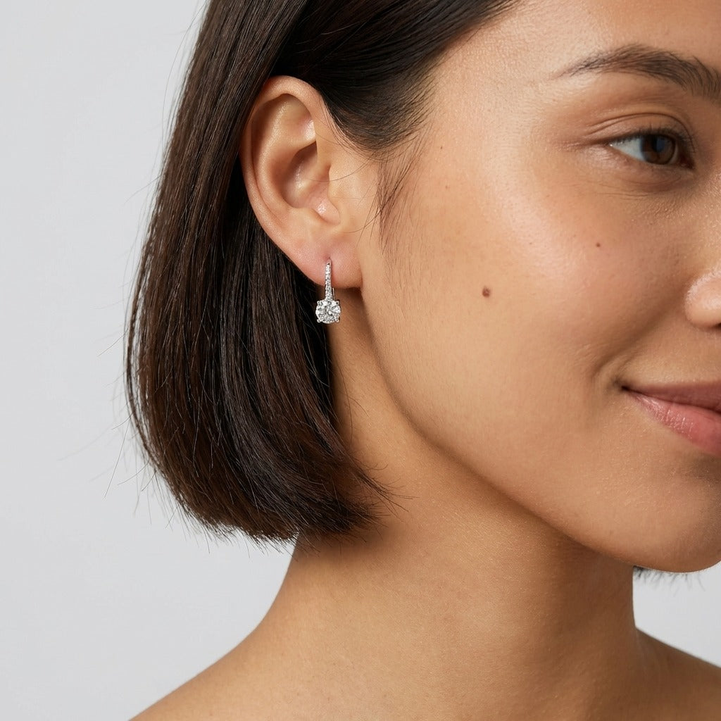 Luna Pavé Solitaire Earrings