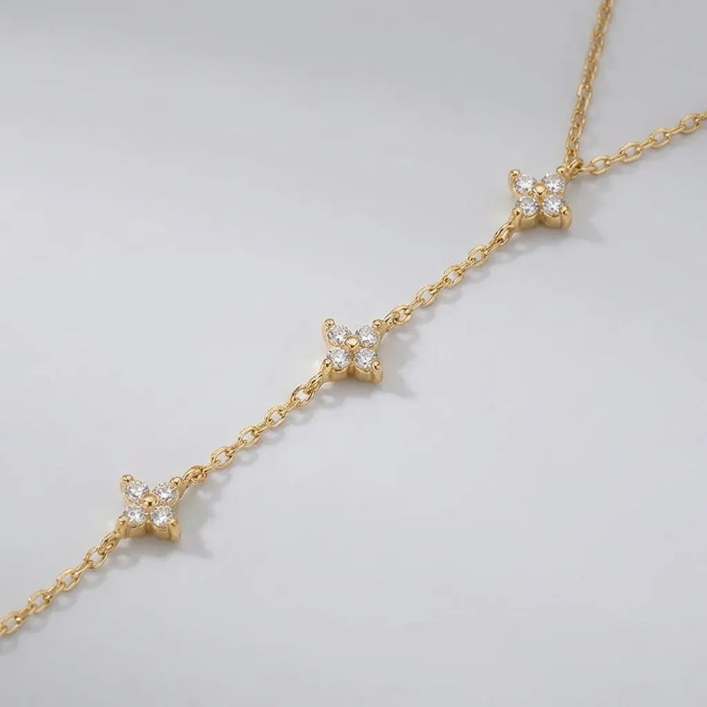 Emma Crystal Clover Hand Chain