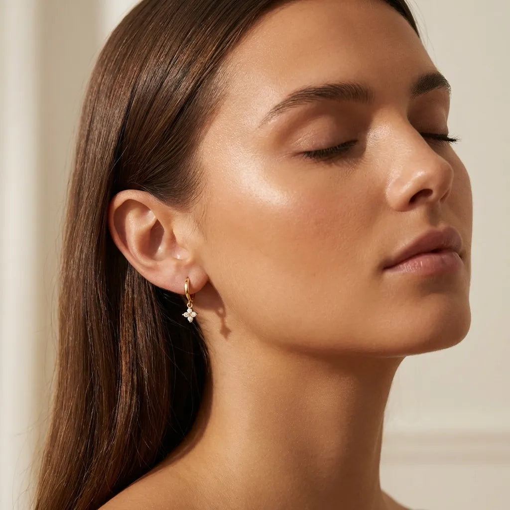 Emma Crystal Clover Earrings