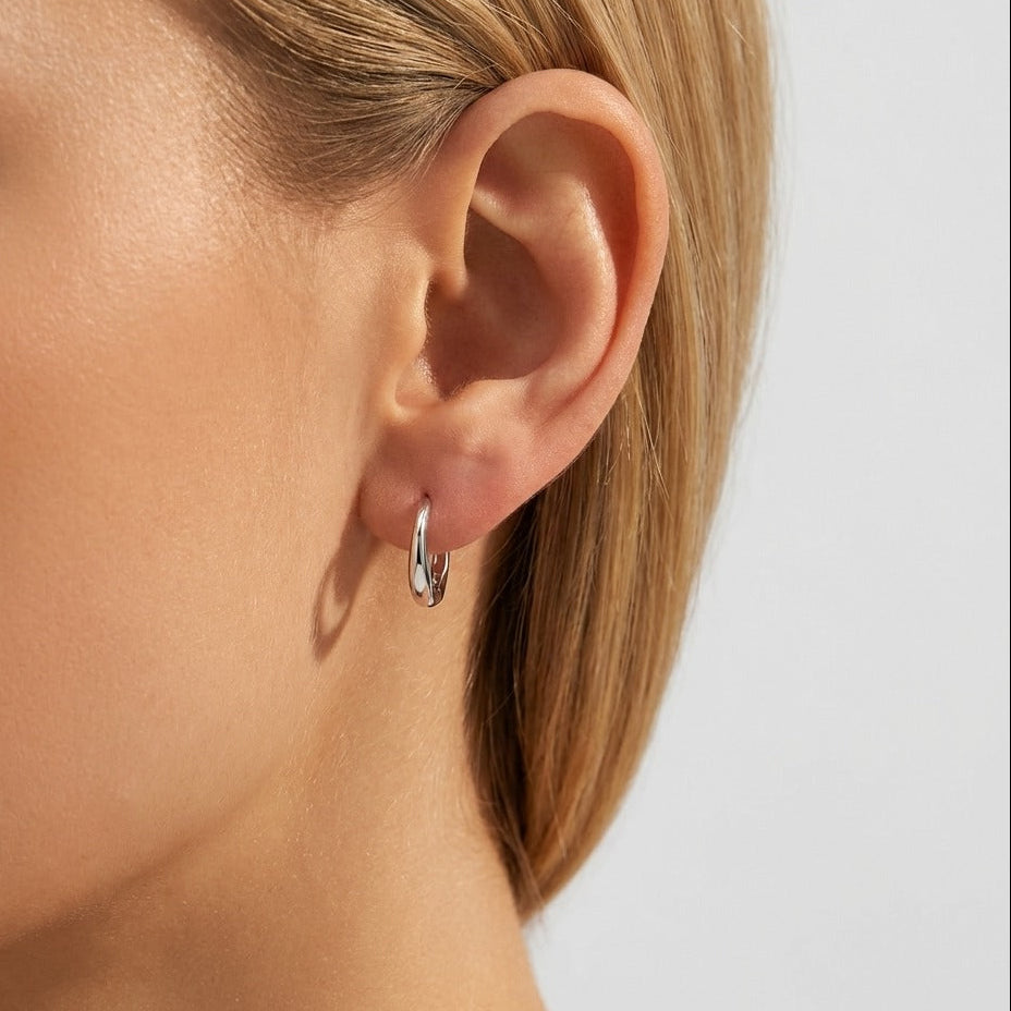 Lilou Silver Wave Hoops