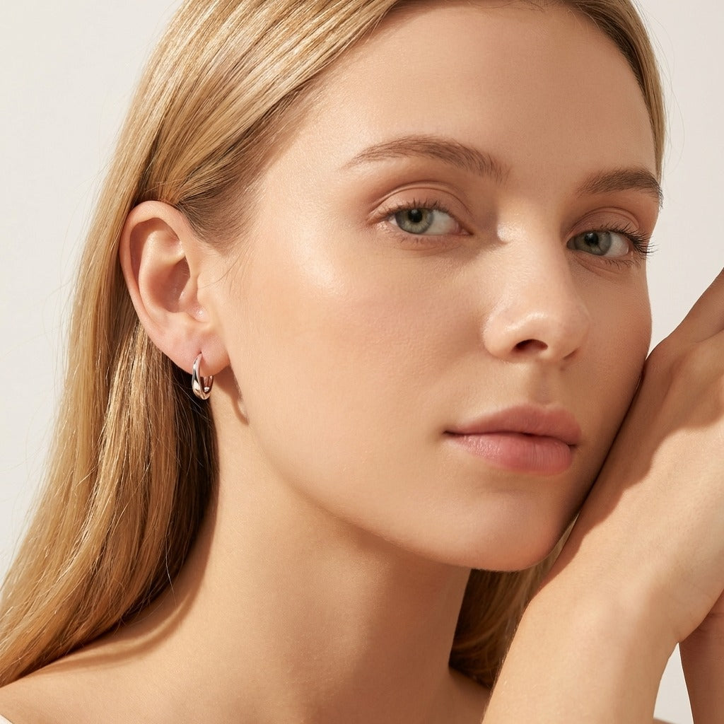 Lilou Silver Wave Hoops