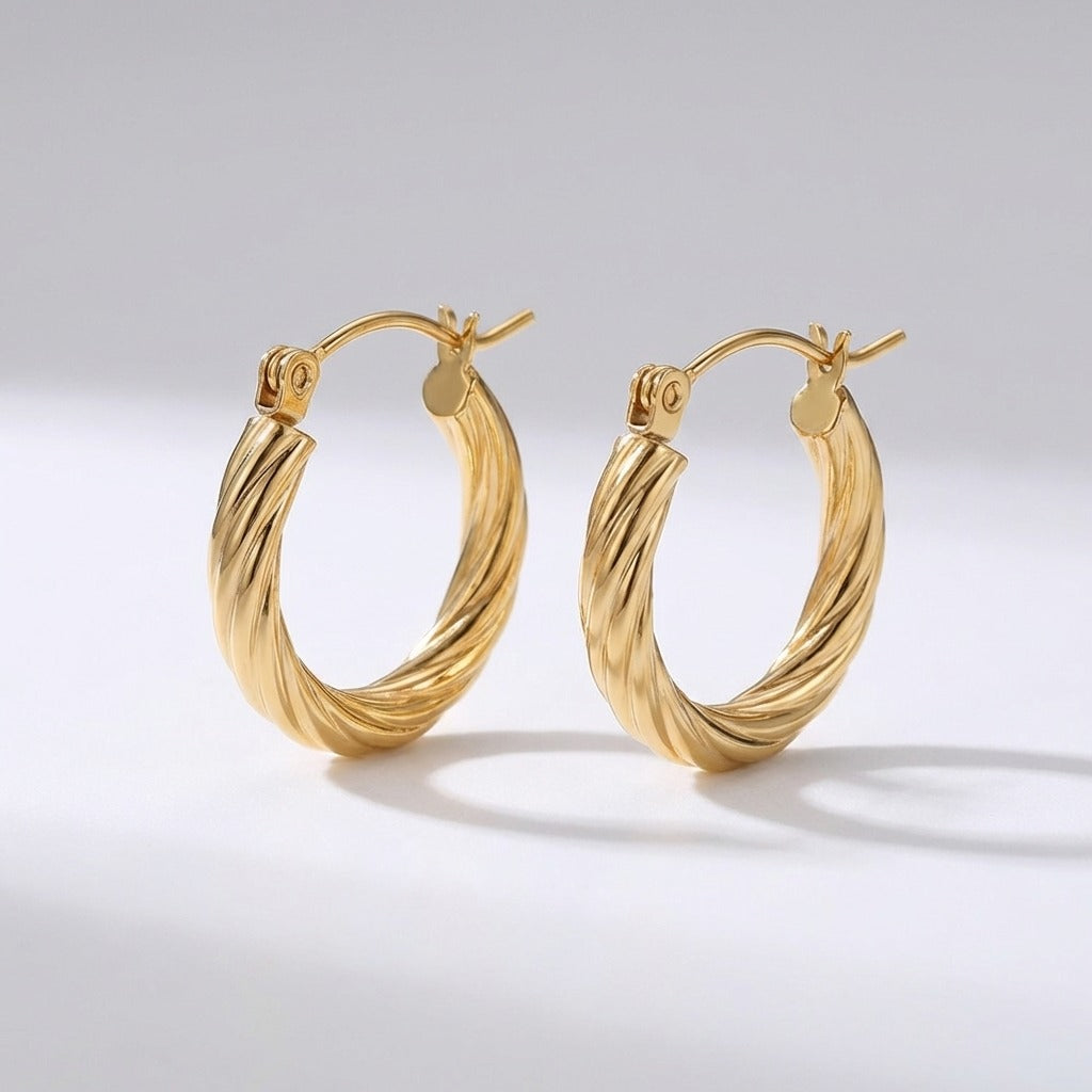 Camila Twist Gold Hoops