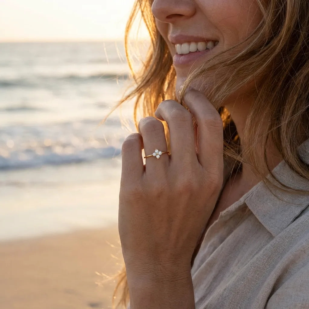 Chloe Crystal Clover Ring