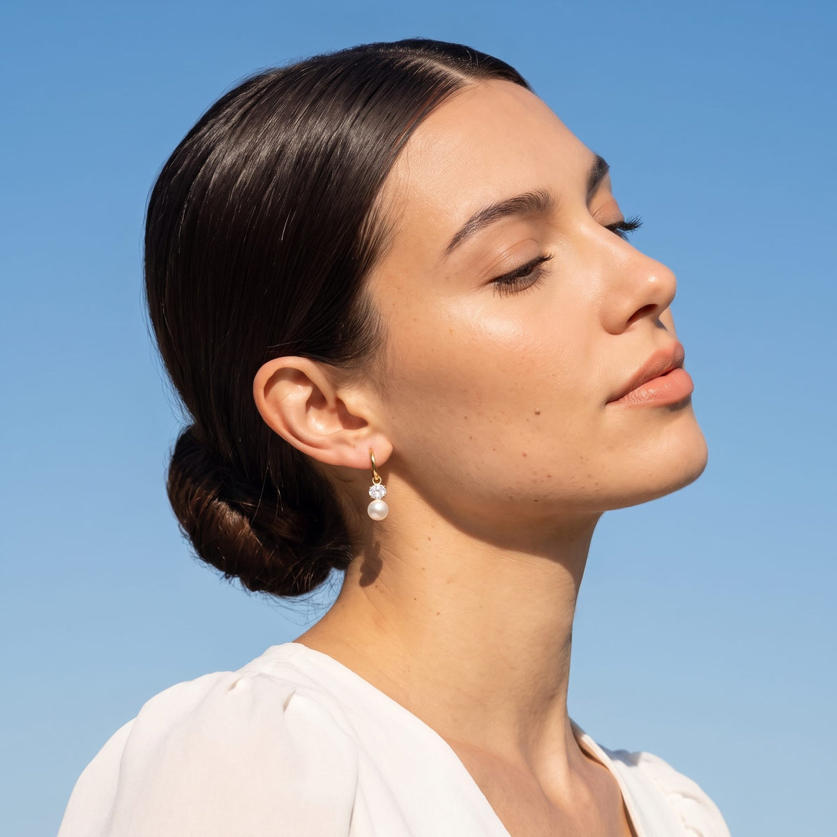 Pearl Dangle Huggies