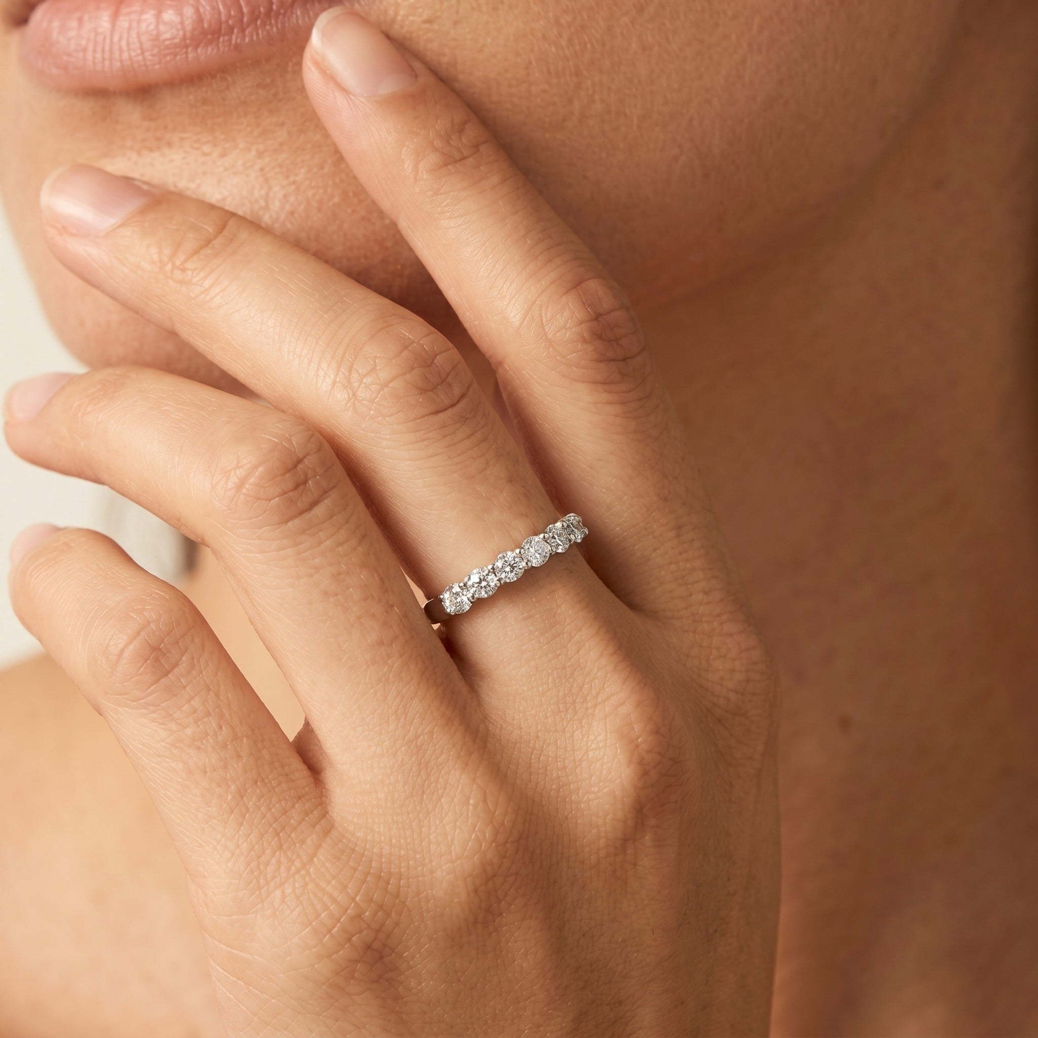 Elise Eternity Silver Ring with sparkling crystal design
