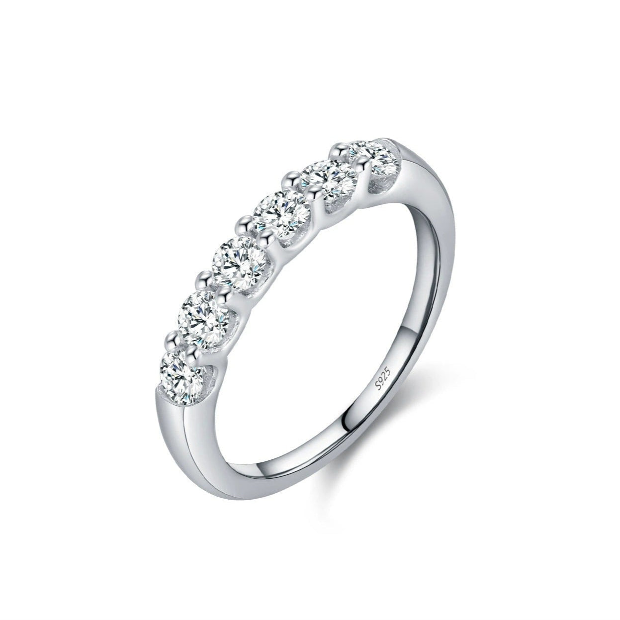 Elise Eternity Silver Ring with sparkling crystal design