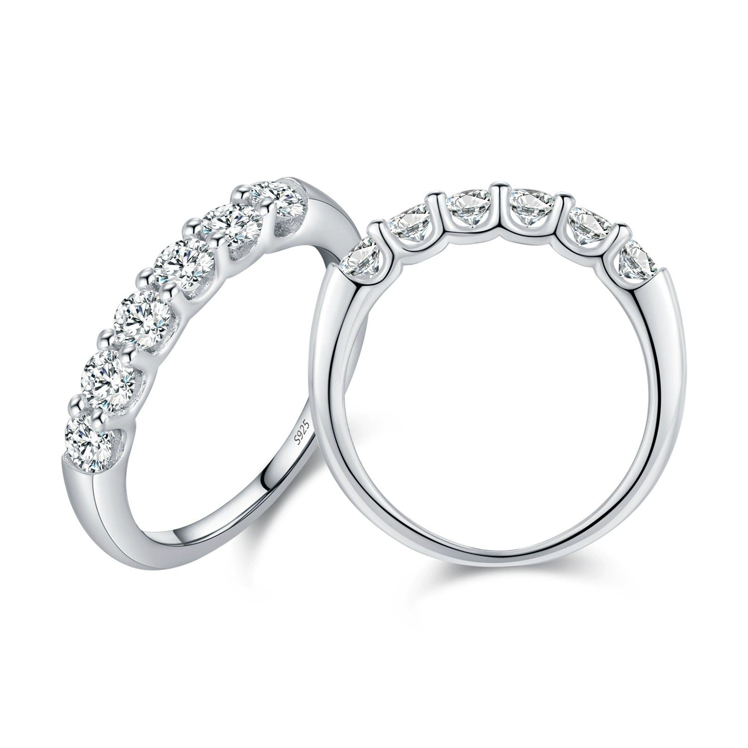 Elise Eternity Silver Ring with sparkling crystal design