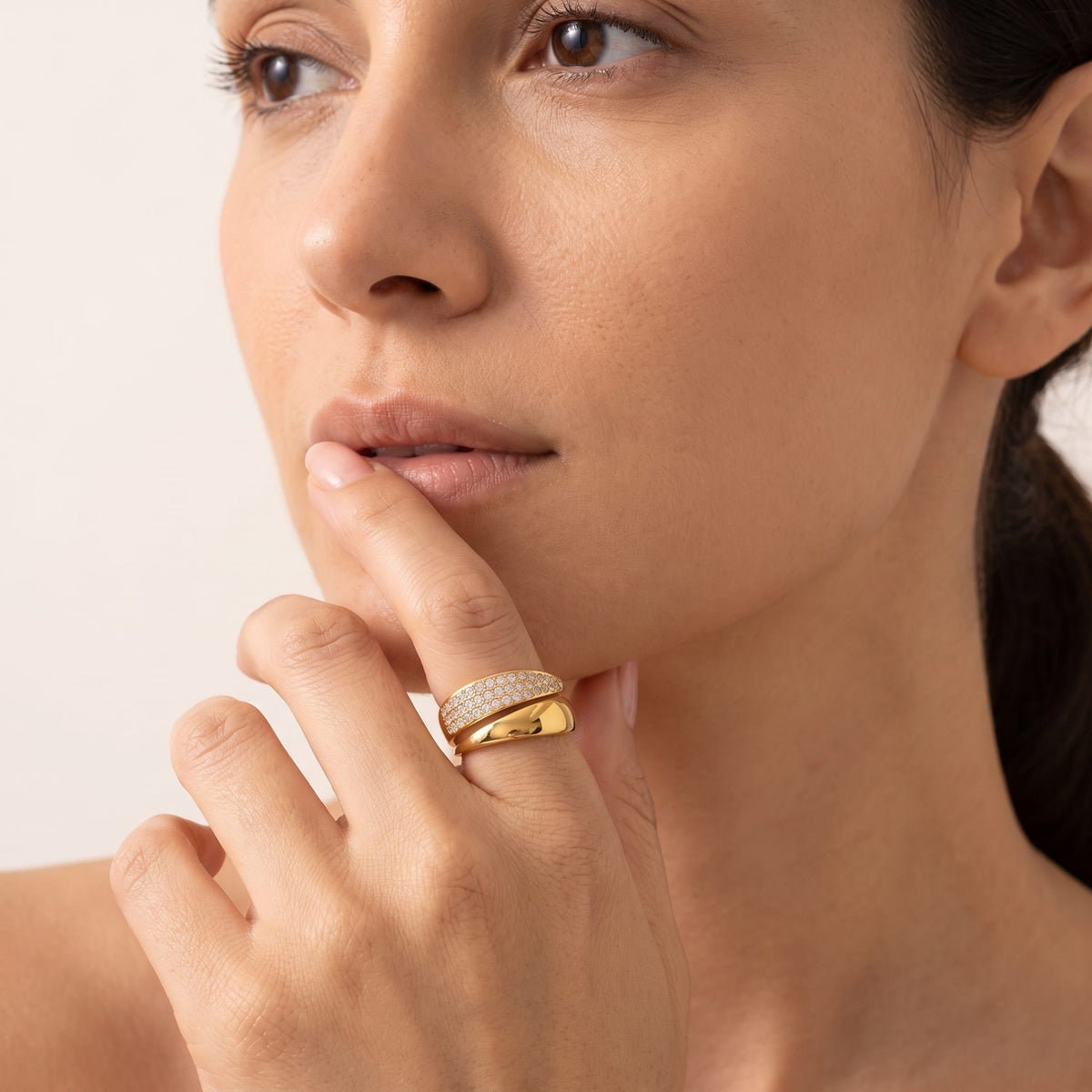 Pavé Bypass Ring