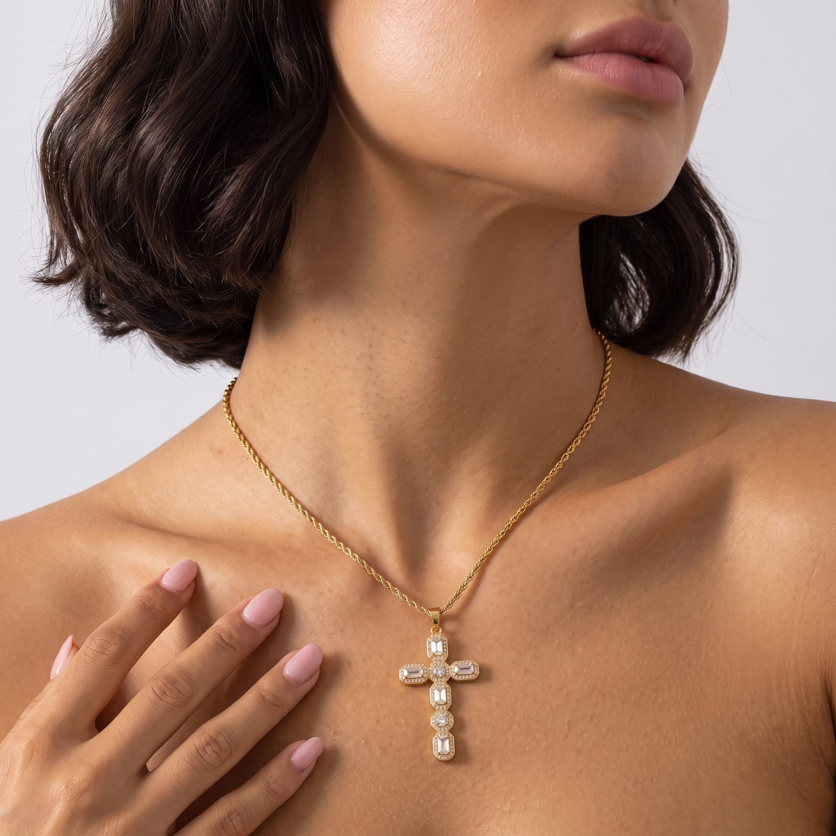 Halo Cross Pendant