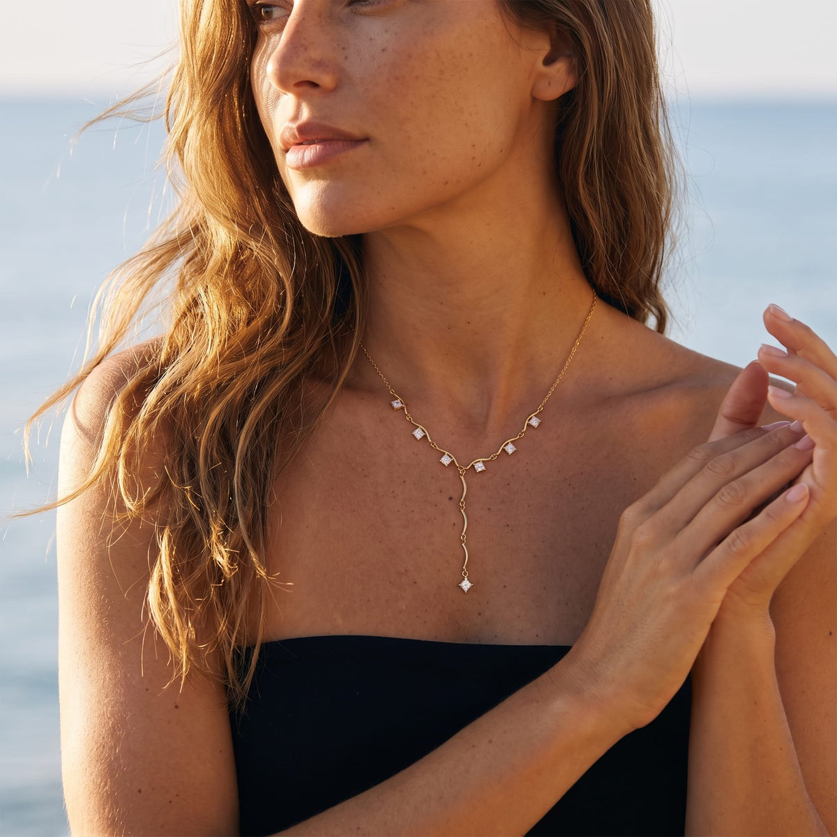 Square Lariat Necklace