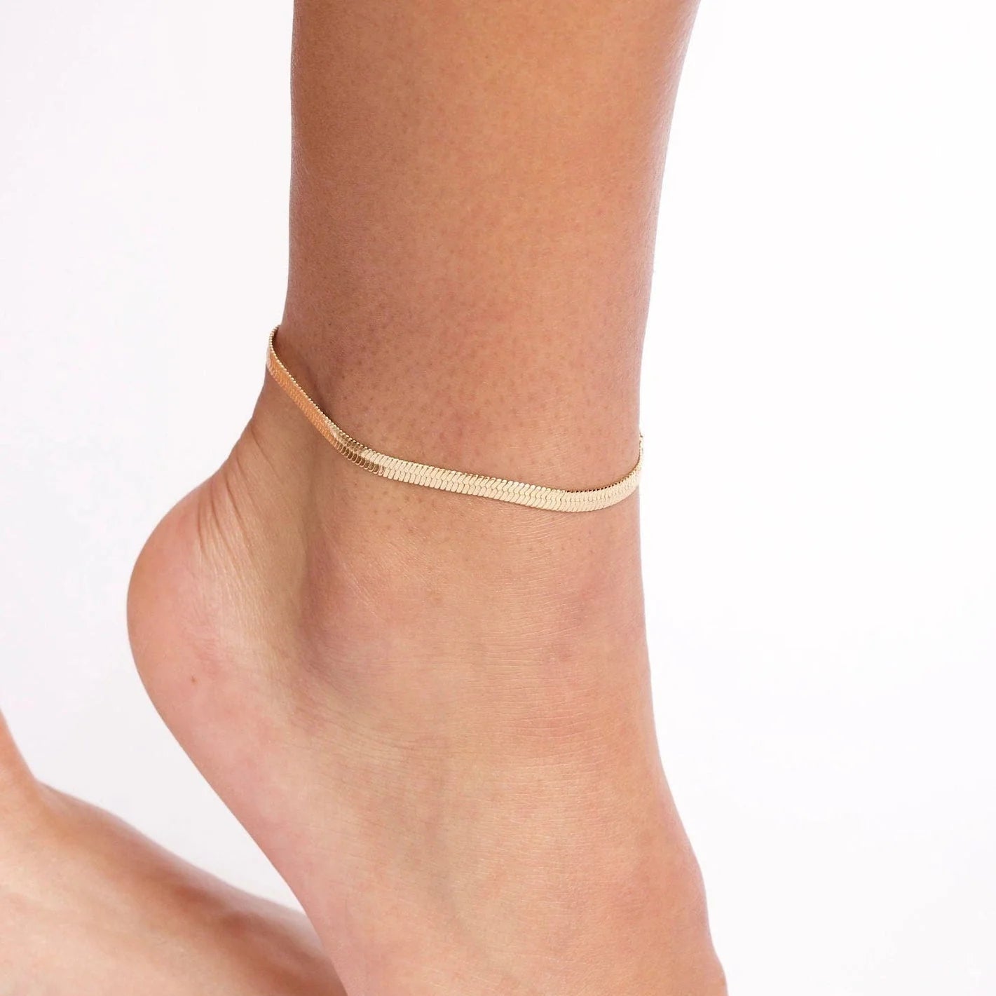 Amanda Herringbone Anklet