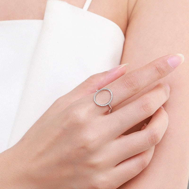 Luna Circle Silver Ring