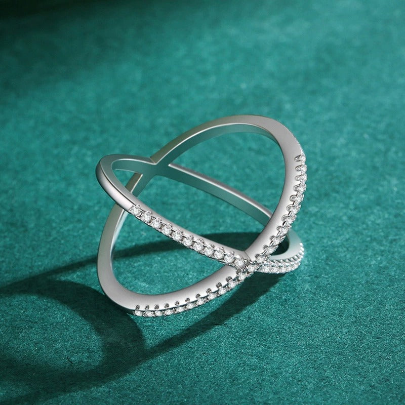 Celeste Pavé X Ring