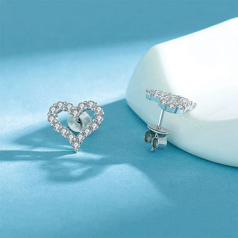 Daniella Crystal Heart Earrings