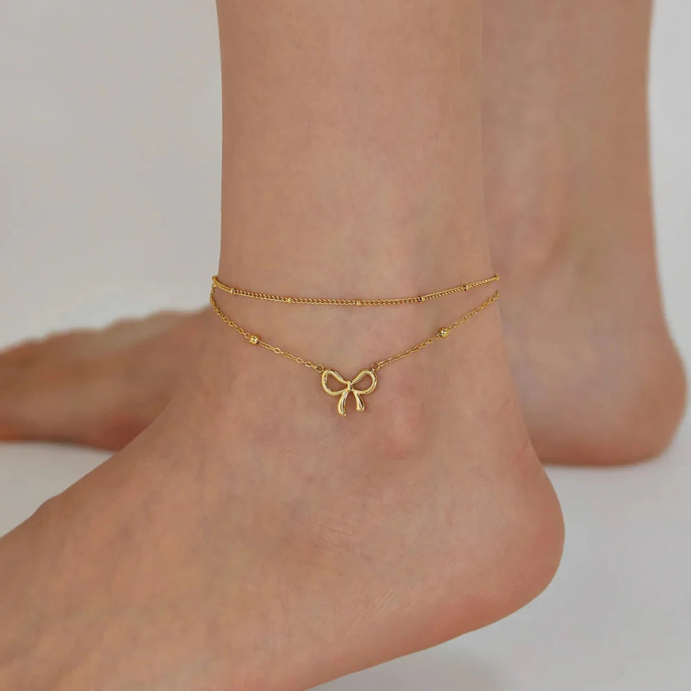 Aurélie Bow Charm Anklet