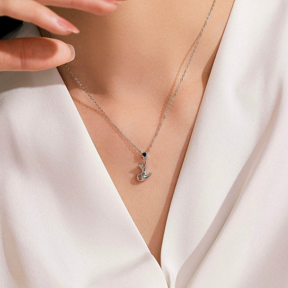 Lilou Silver Kitten Necklace