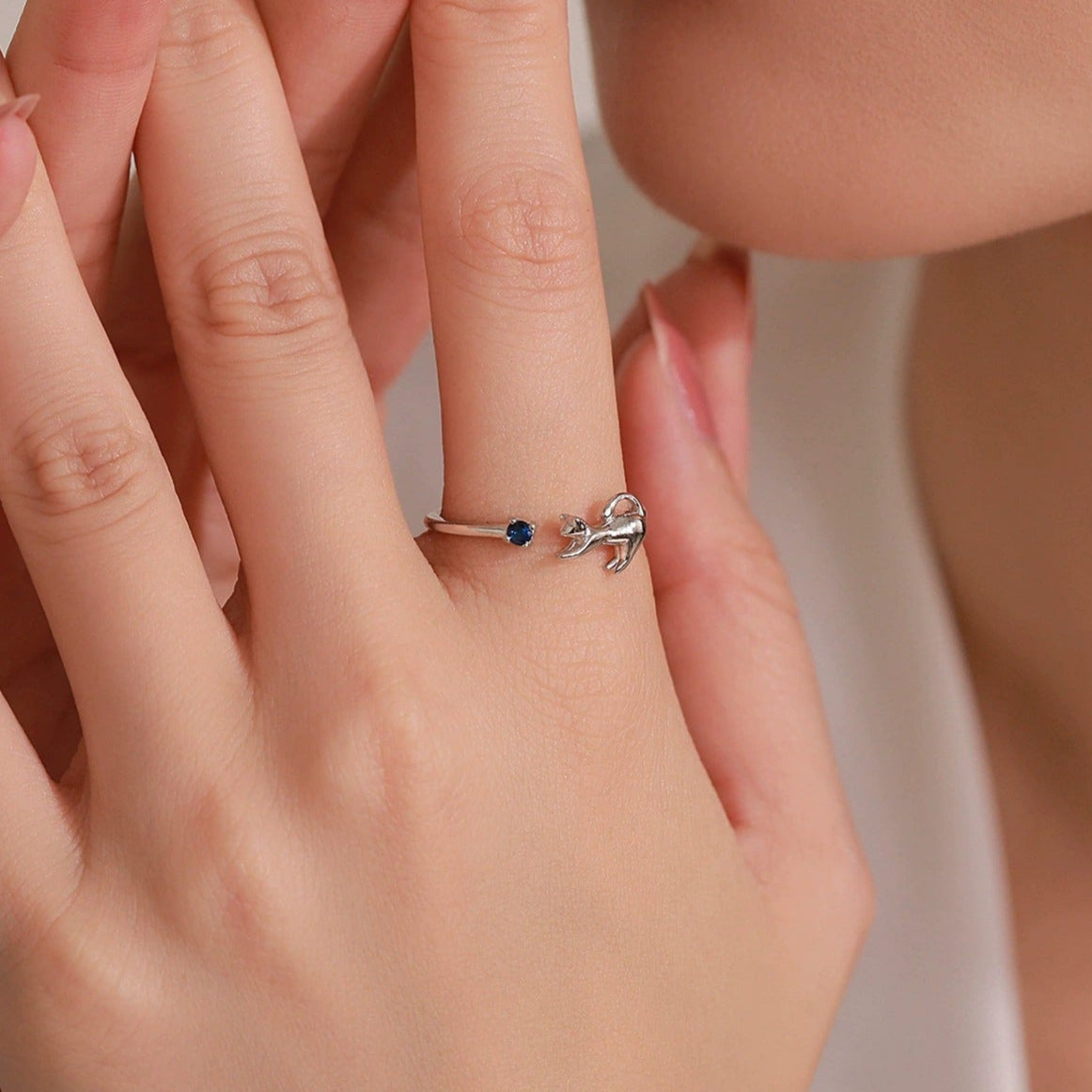 Amélie Silver Kitten Ring